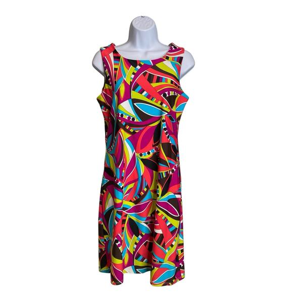 Jude Connally‎ Womens Colorful Mod Pop Art Sleeveless Beth Dress Size S Stretchy - Picture 1 of 10